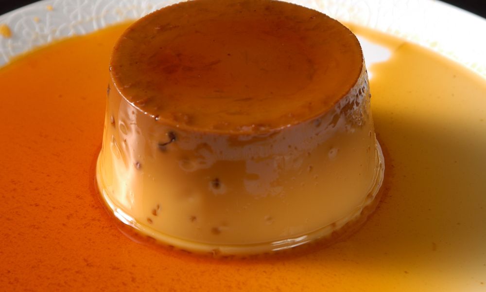 Flan in the making