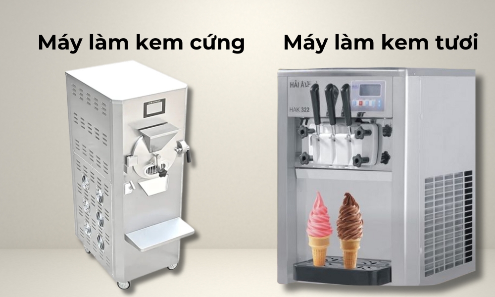 So sánh máy làm kem cứng và kem tươi So sánh máy làm kem cứng và kem tươi