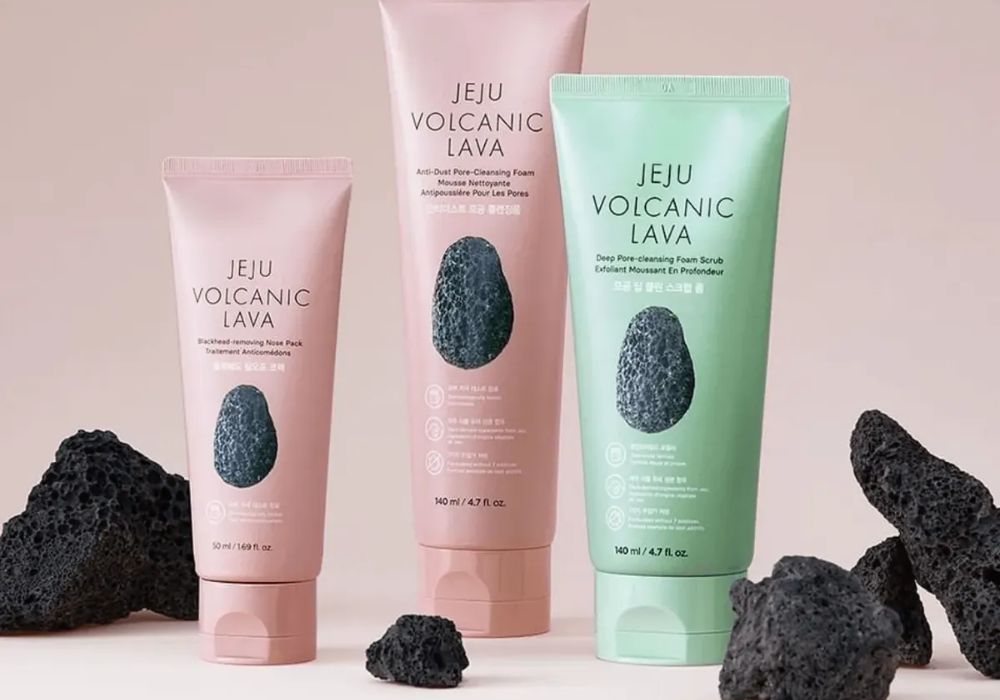Sữa rửa mặt than hoạt tính kết hợp tro núi lửa