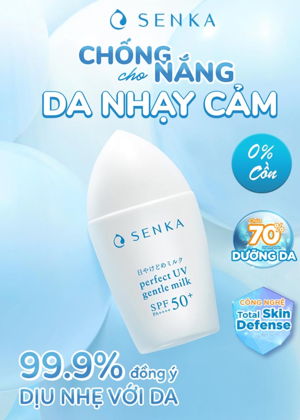 Kem chống nắng sinh học Senka cho da nhạy cảm