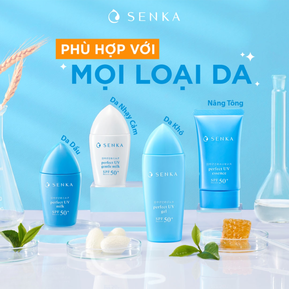 Kem chống nắng Senka là kem chống nắng phổ rộng dành cho mọi loại da