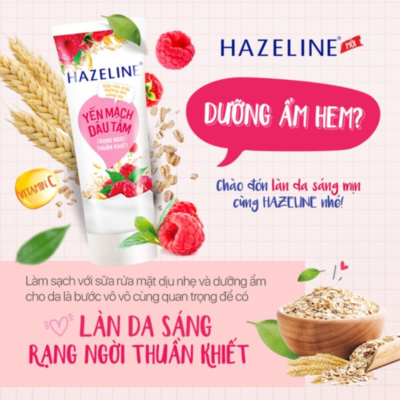 Sữa rửa mặt Hazeline Yến mạch và Dâu tằm