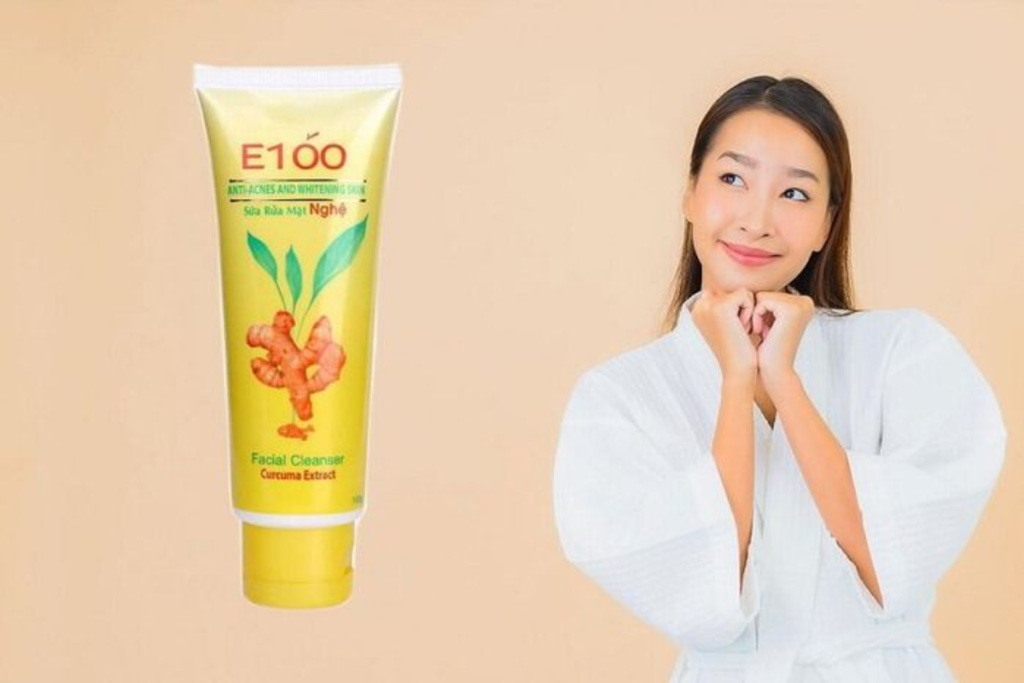 Giải đáp sữa rửa mặt nghệ E100 có tốt không