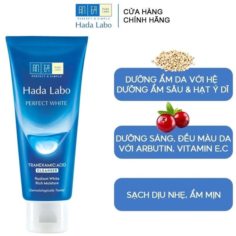 Sữa rửa mặt Hada Labo sạch sâu dưỡng trắng