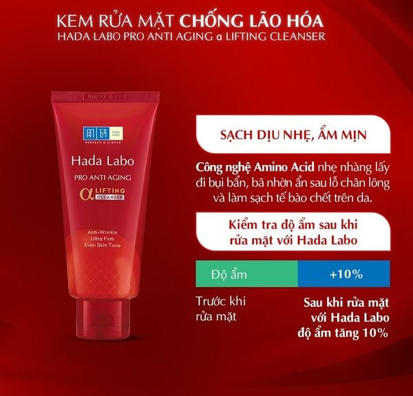 Sữa rửa mặt Hada Labo chống lão hóa