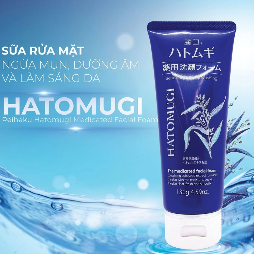 Sữa rửa mặt Hatomugi giúp ngăn ngừa mụn
