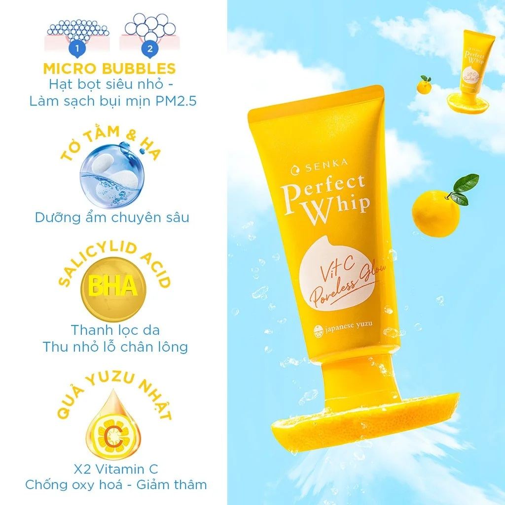 Sữa rửa mặt Senka Perfect Vitamin C