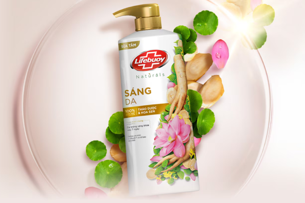Sữa tắm trắng da cho nữ Lifebuoy thảo dược và hoa sen
