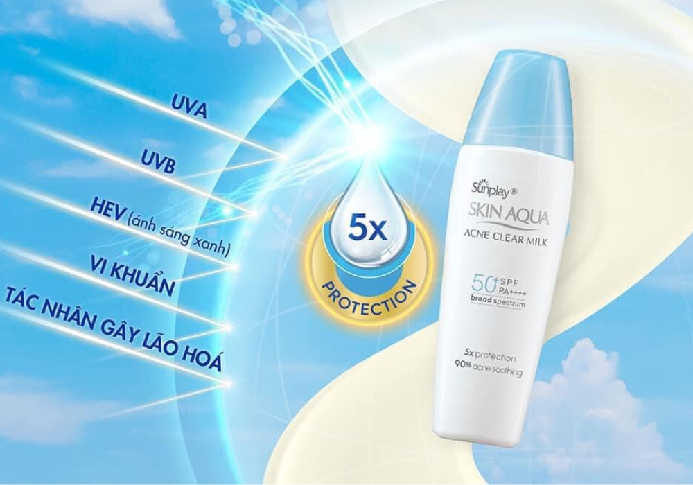 Kem chống nắng Skin Aqua Acne Clear Milk