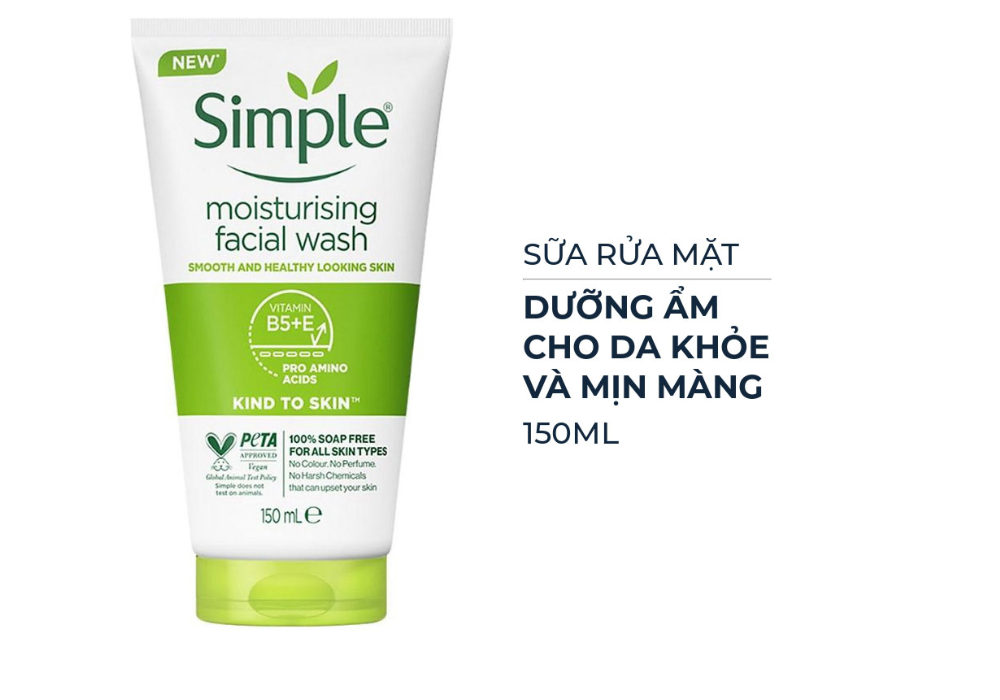 Sữa rửa mặt cho da nhạy cảm Simple