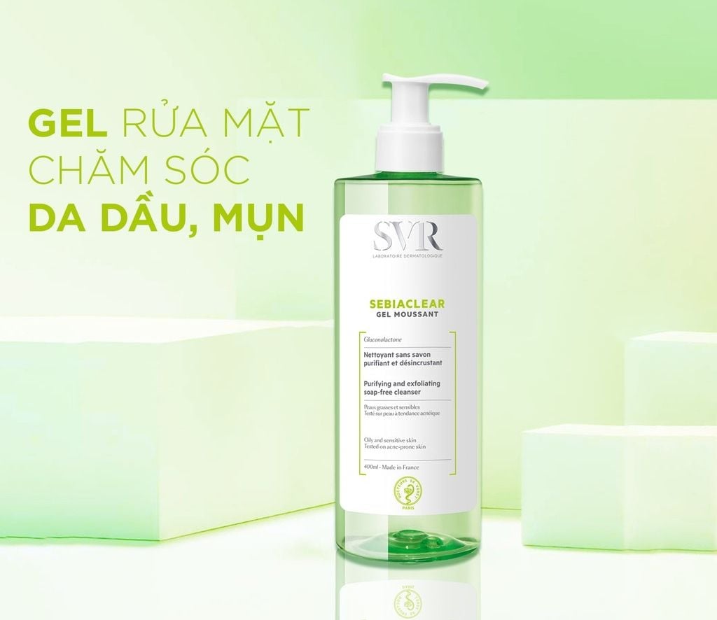Sữa rửa mặt nam cho da dầu mụn SVR Sebiaclear Gel Moussant