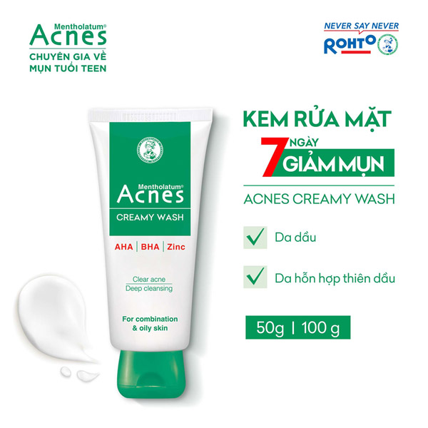 Sữa rửa mặt cho nam Acnes Creamy Wash