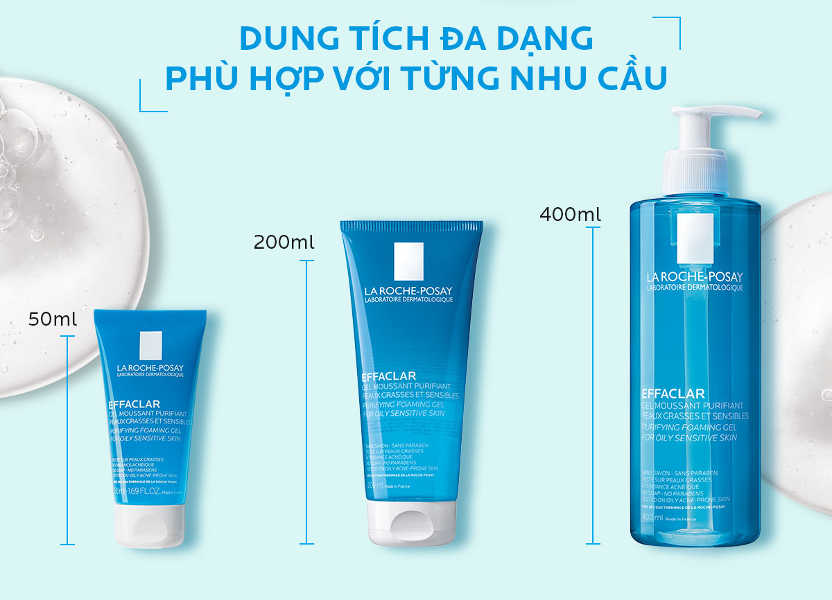 Sữa rửa mặt trị mụn cho da dầu nhạy cảm La Roche-Posay Effaclar Purifying Foaming