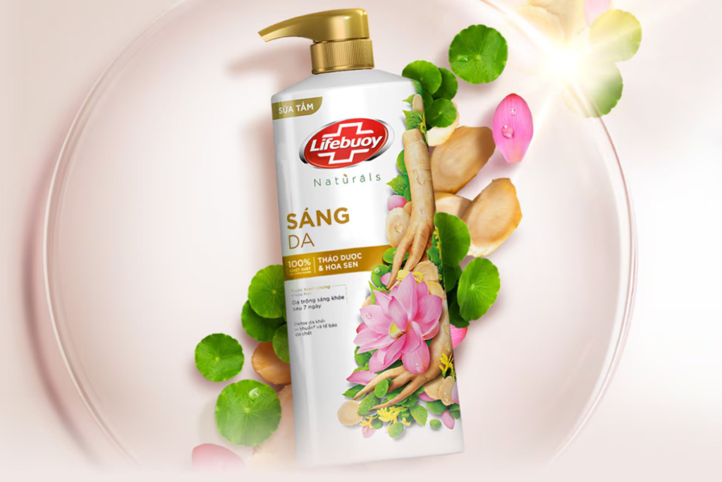 Sữa tắm Lifebuoy Thảo Dược & Hoa Sen giúp nuôi dưỡng làn da
