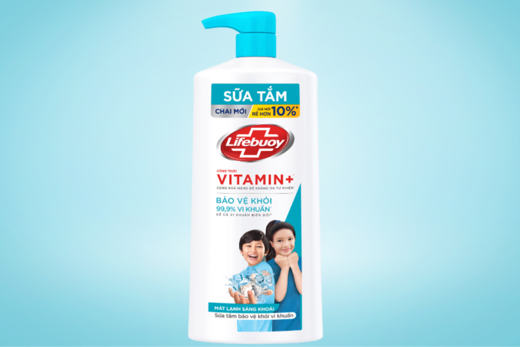 Sữa tắm Lifebuoy Vitamin+ Mát Lạnh Sảng Khoái giúp xua tan nóng bức