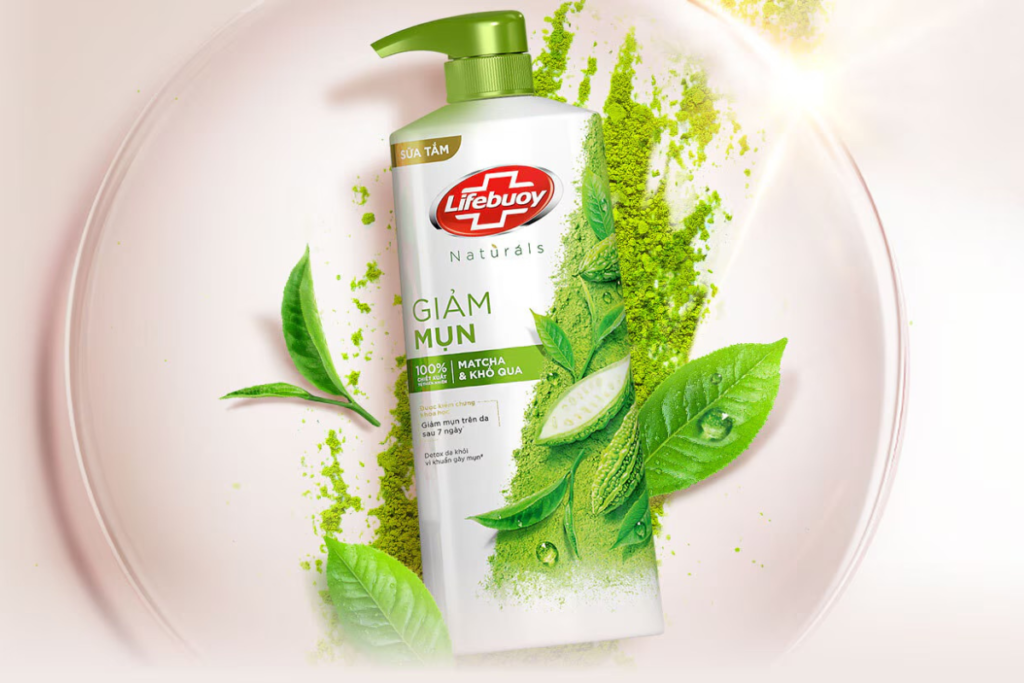 Sữa tắm Lifebuoy Matcha & Khổ Qua giúp làm sạch sâu và kháng khuẩn