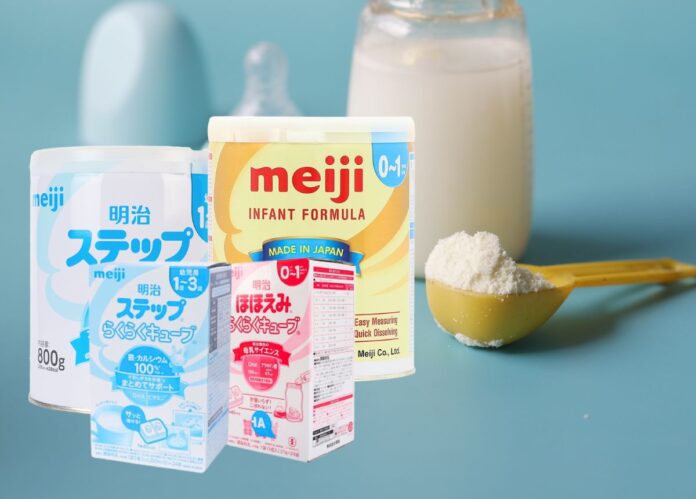 cách pha sữa meiji