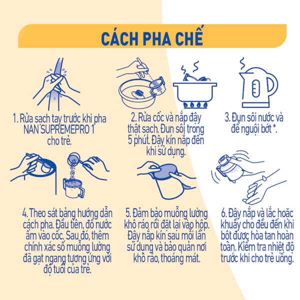 Cách pha sữa NAN SupremePro