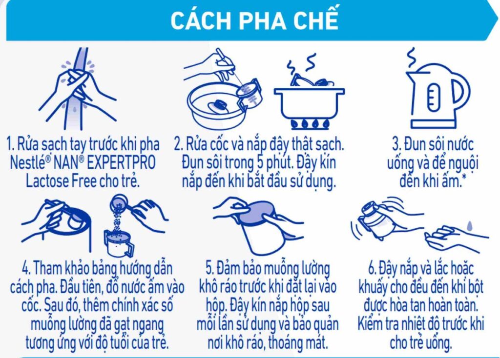 Cách pha sữa NAN ExpertPro Total Comfort