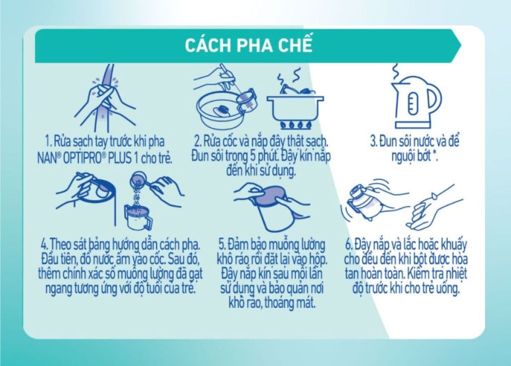 Cách pha sữa NAN Nga Optipro