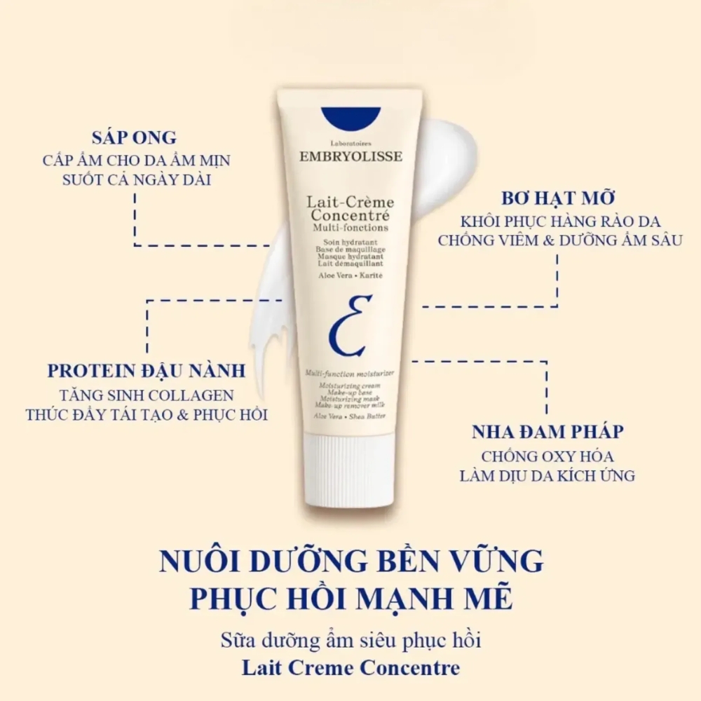 Sữa Dưỡng Ẩm Embryolisse Siêu Phục Hồi Da 75ml