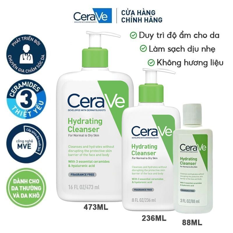 Sữa rửa mặt Cerave Hydrating Cleanser