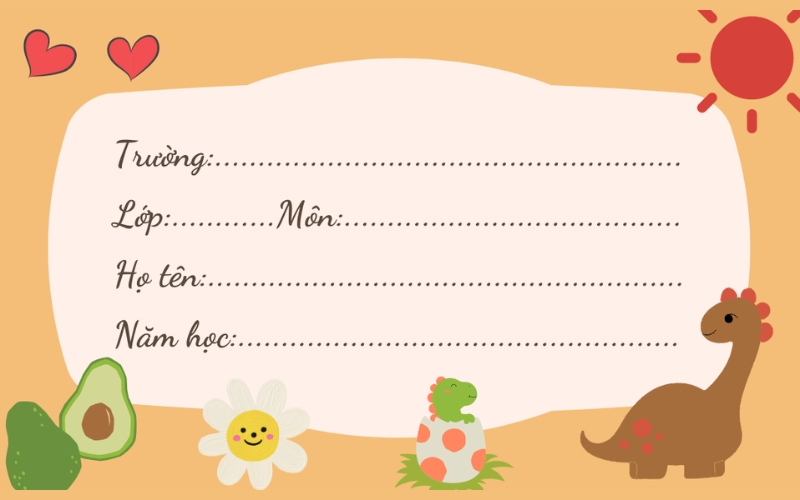 Nhãn vở là dụng cụ không thể thiếu khi bọc sách
