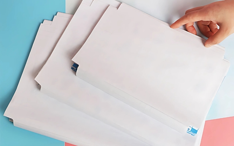 Bạn cắt chéo 4 góc của phần decal thừa