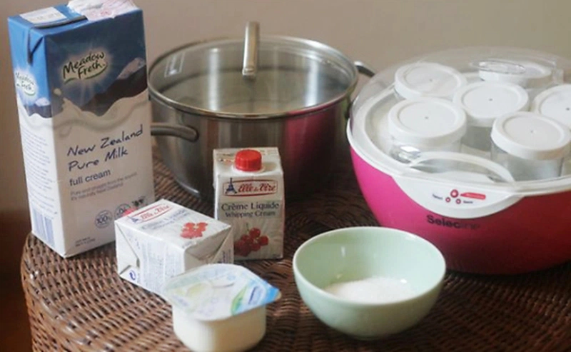 Nguyên liệu làm sữa chua từ sữa tươi