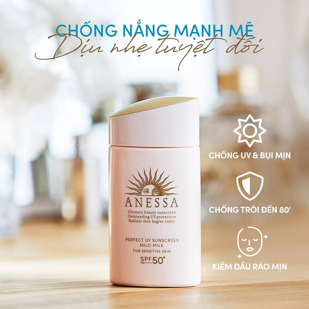 Gel chống nắng dưỡng ẩm Anessa Perfect UV Sunscreen Mild Milk