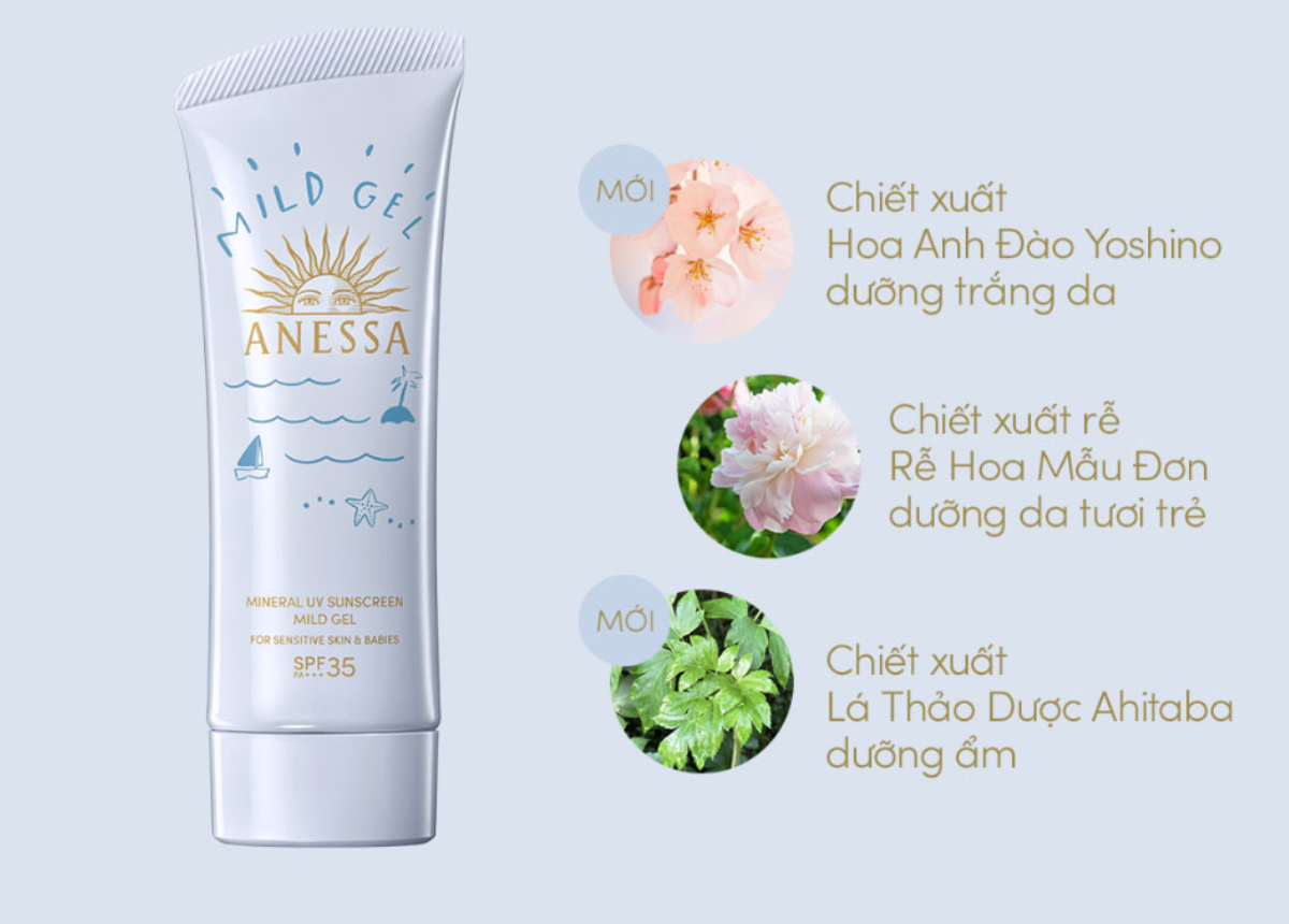 Kem chống nắng Anessa Moisture UV Sunscreen Mild Gel
