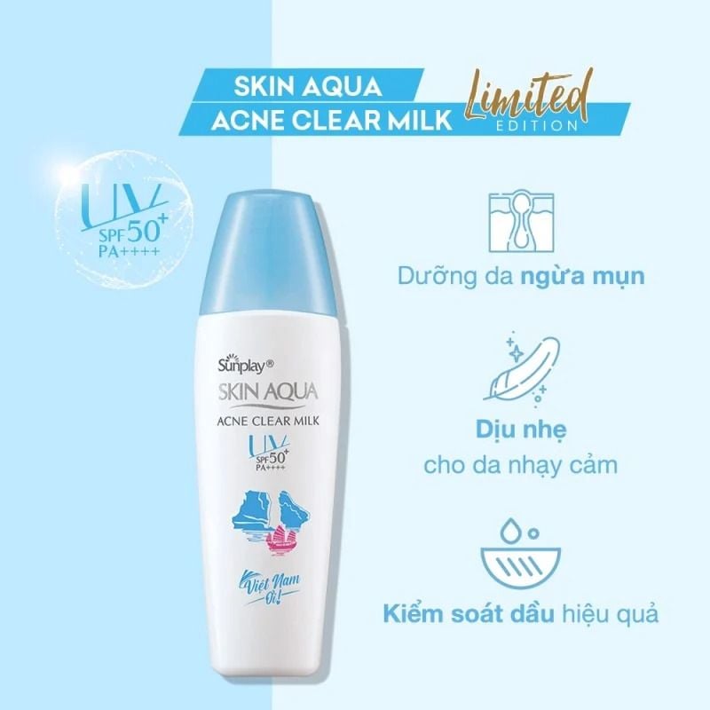 Kem chống nắng Skin Aqua Acne Clear Milk 