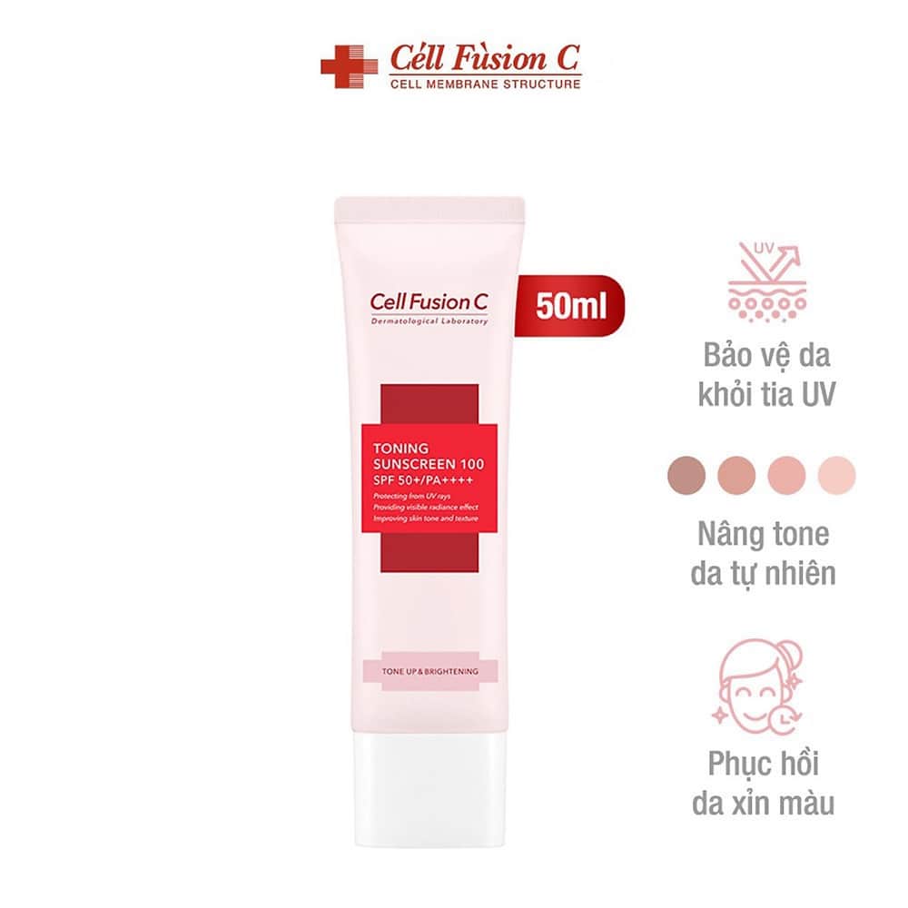Kem chống nắng Cell Fusion C Toning Sunscreen 100 nâng tone sáng hồng