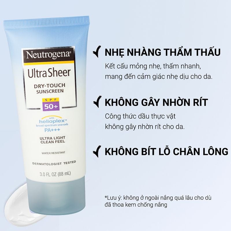 Kem chống nắng Neutrogena Sheer Zinc Dry-Touch SPF 50