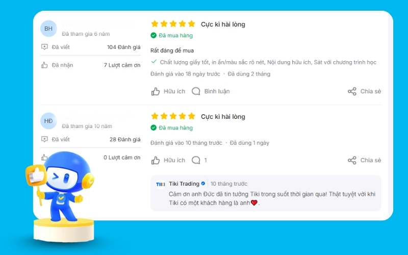 Ưu tiên sách của các tác giả tên tuổi, NBX lớn và được độc giả review tốt