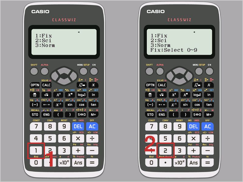 Ký hiệu định dạng hiển thị số trên máy tính Casio fx-580VN 