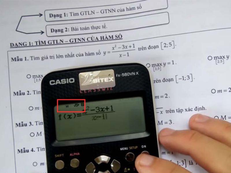 Các ký hiệu liên quan đến bộ nhớ trên máy tính Casio