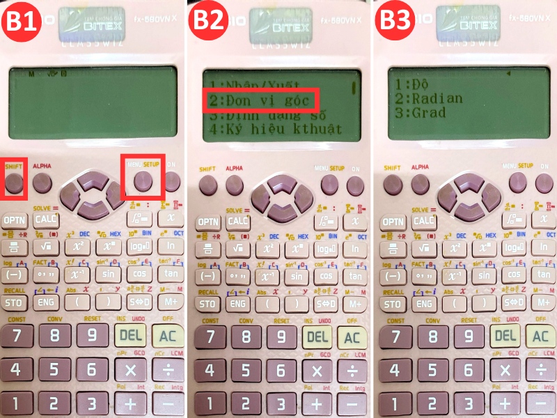 Chuyển đổi đơn vị góc (Độ, Radian, Gradian)