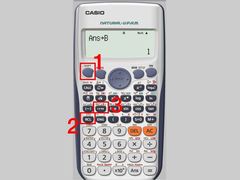 Cách gán nghiệm nhanh với phím STO