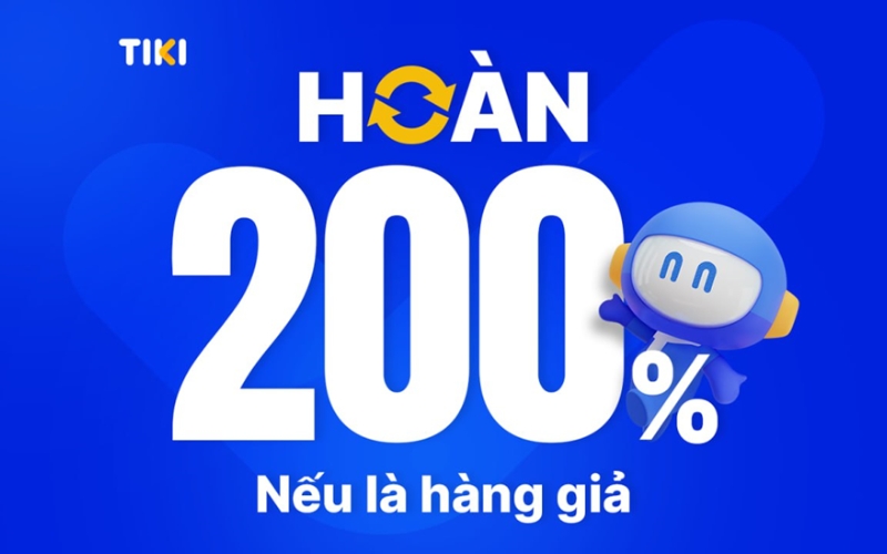 Tiki cam kết hoàn 200% nếu phát hiện sách là giả