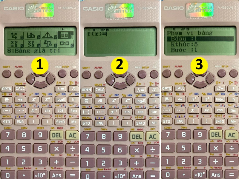 Chế độ TABLE: Lập bảng giá trị khảo sát hàm số