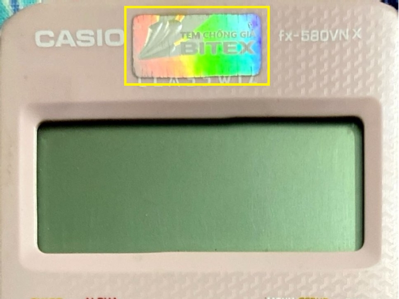 Nhận biết máy casio chính hãng bằng tem chống giả