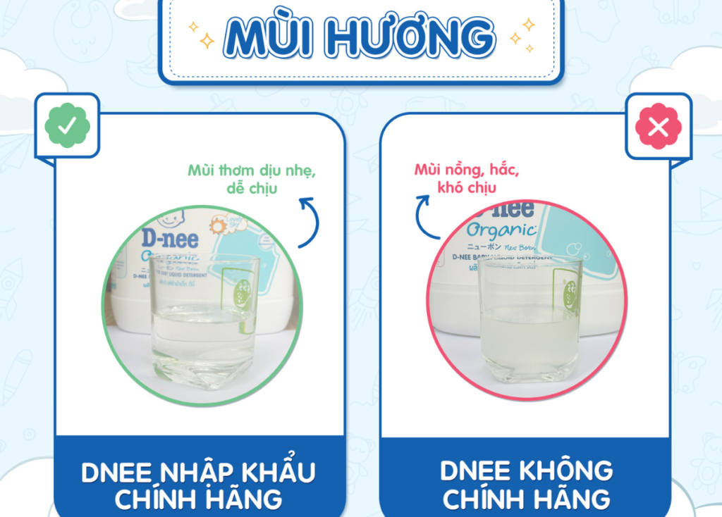 Phân biệt nước giặt Dnee thật giả qua kết cấu, mùi hương