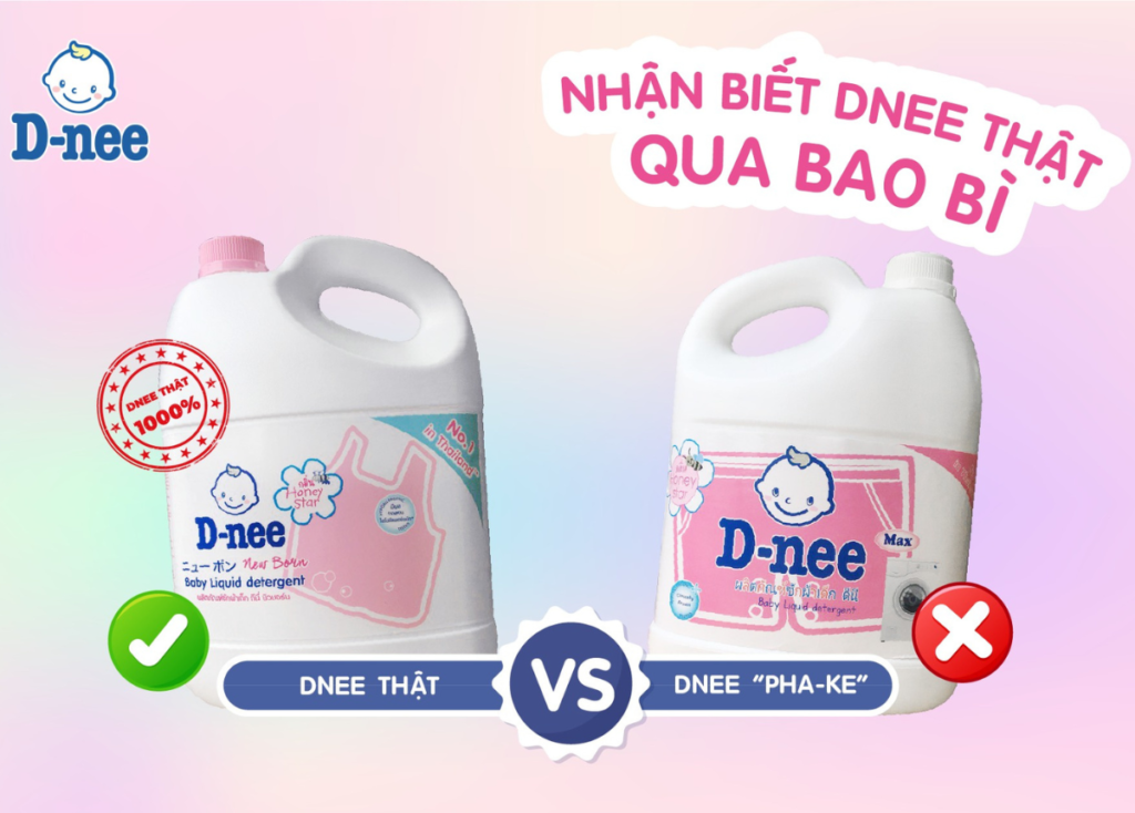 Phân biệt nước giặt dnee qua ngôn ngữ in trên bao bì