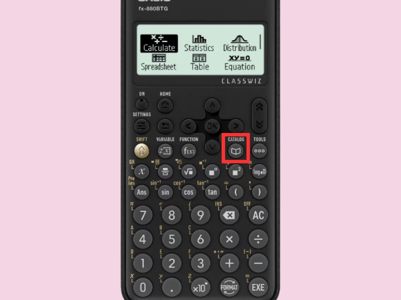Cách bấm nút % khi sử dụng chức năng CATALOG