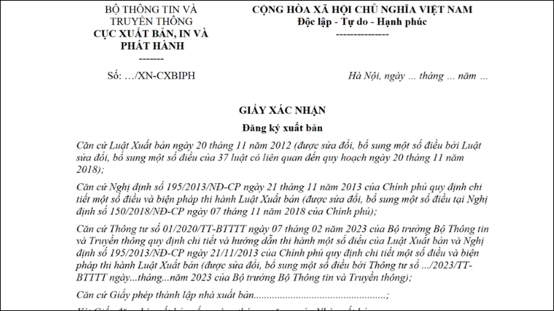 Đăng ký xuất bản lại với cơ quan nhà nước