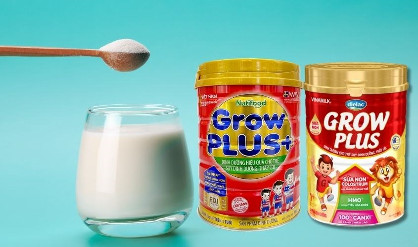 Sữa Grow Plus của Nutifood và Vinamilk