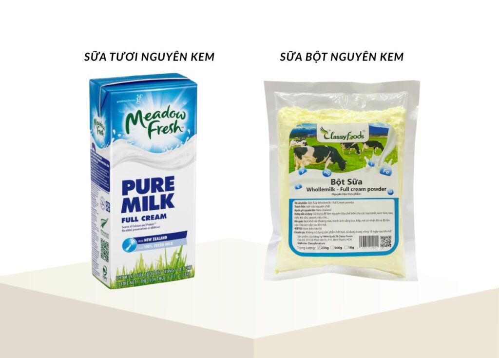 phân biệt sữa bột nguyên kem