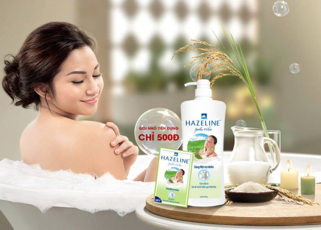 Sữa tắm Hazeline sữa dê và mầm gạo nuôi dưỡng làn da trắng sáng