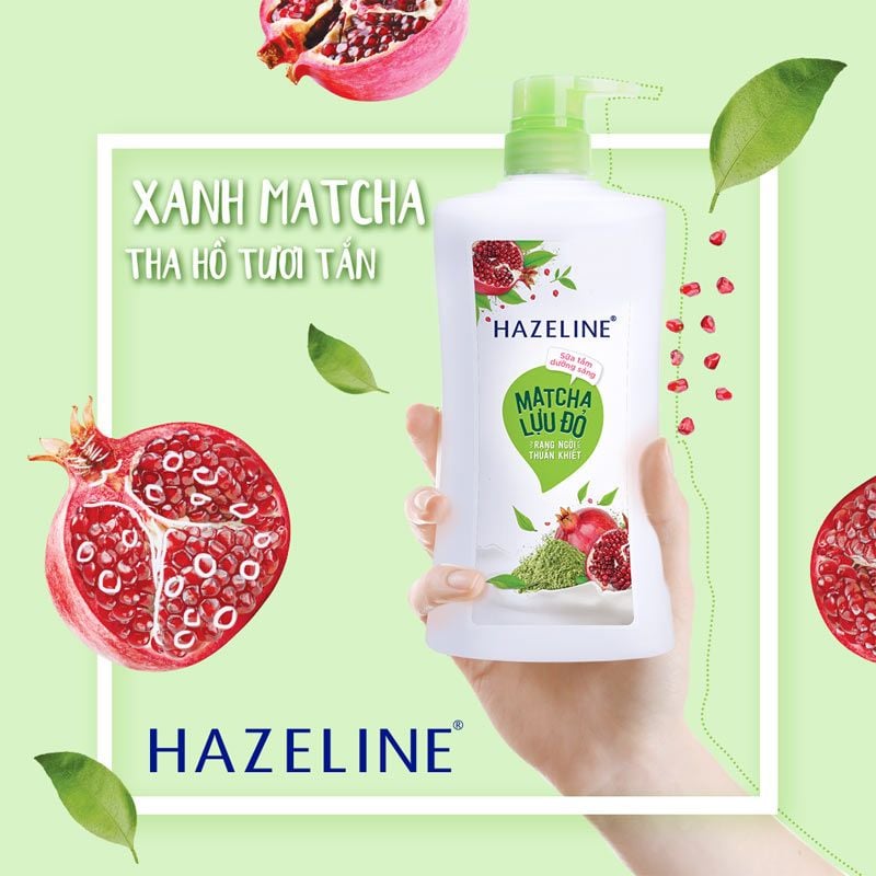 Sữa tắm Hazeline matcha lựu đỏ